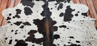 Dark Speckled Cowhide Rug 7.5ft x 7ft