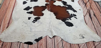 Natural Brazilian Spotted Cowhide Rug 7.6ft x 6.5ft