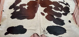 Brown White Belly Cowhide Rug 7.1ft x 6.4ft