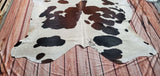 Brown White Belly Cowhide Rug 7.1ft x 6.4ft