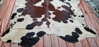 Dark Large Salt Pepper Cowhide Rug 8ft x 6.6ft