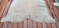 Cowhide Rug Natural Grey White 7.1ft x 6.2ft