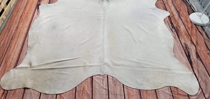 Grey Ivory Cowhide Rug 8ft x 6.7ft