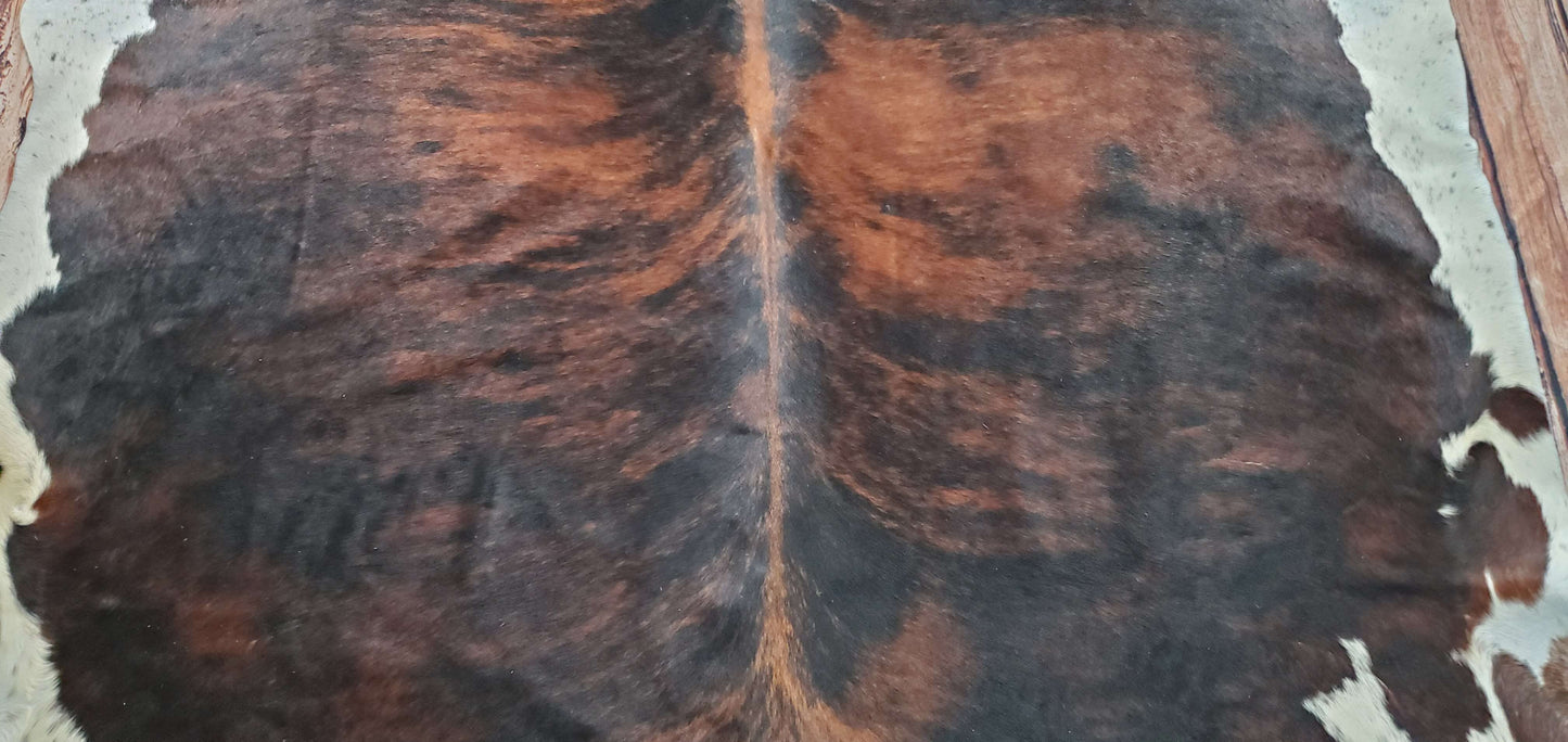 Extra Large Dark cowhide Rug 8.9ft x 7ft