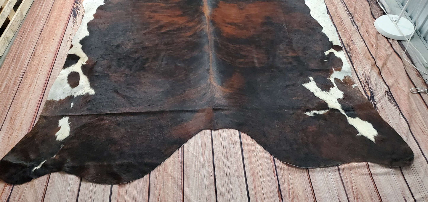 Extra Large Dark cowhide Rug 8.9ft x 7ft