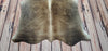Extra Small Cowhide Rug Dark Tan Black 4.5ft x 4.3ft