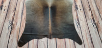 Extra Small Caramel Brown White Cowhide Rug 5ft x 3.6ft
