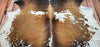 Natural Brown White Cowhide Rug 8.3ft x 7ft
