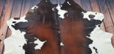 Natural Dark Brown Black Cowhide Rug 6.8ft x 5.6ft