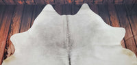 Authentic Large Grey Cowhide Rug 7ft x 6.6ft