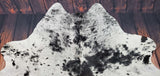 Natural Speckled Black White Cowhide Rug 7.1ft x 6.5ft