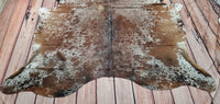 Speckled Cowhide Rug Brown White 6.5ft x 6ft