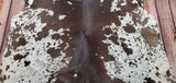 Chocolate Speckled Cowhide Rug 6.4ft x 6ft