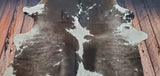 Large Grey white Cowhide Rug 8.3ft x 6.6ft