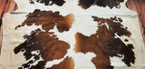 Extra Large Spotted Tricolor Cowhide Rug 8.3ft x 6.6ft