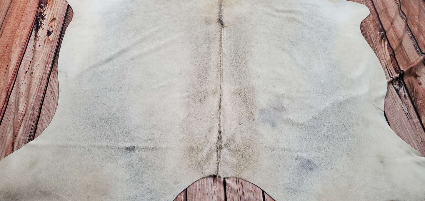 Ivory Grey Cowhide Rug 7.5ft x 6ft