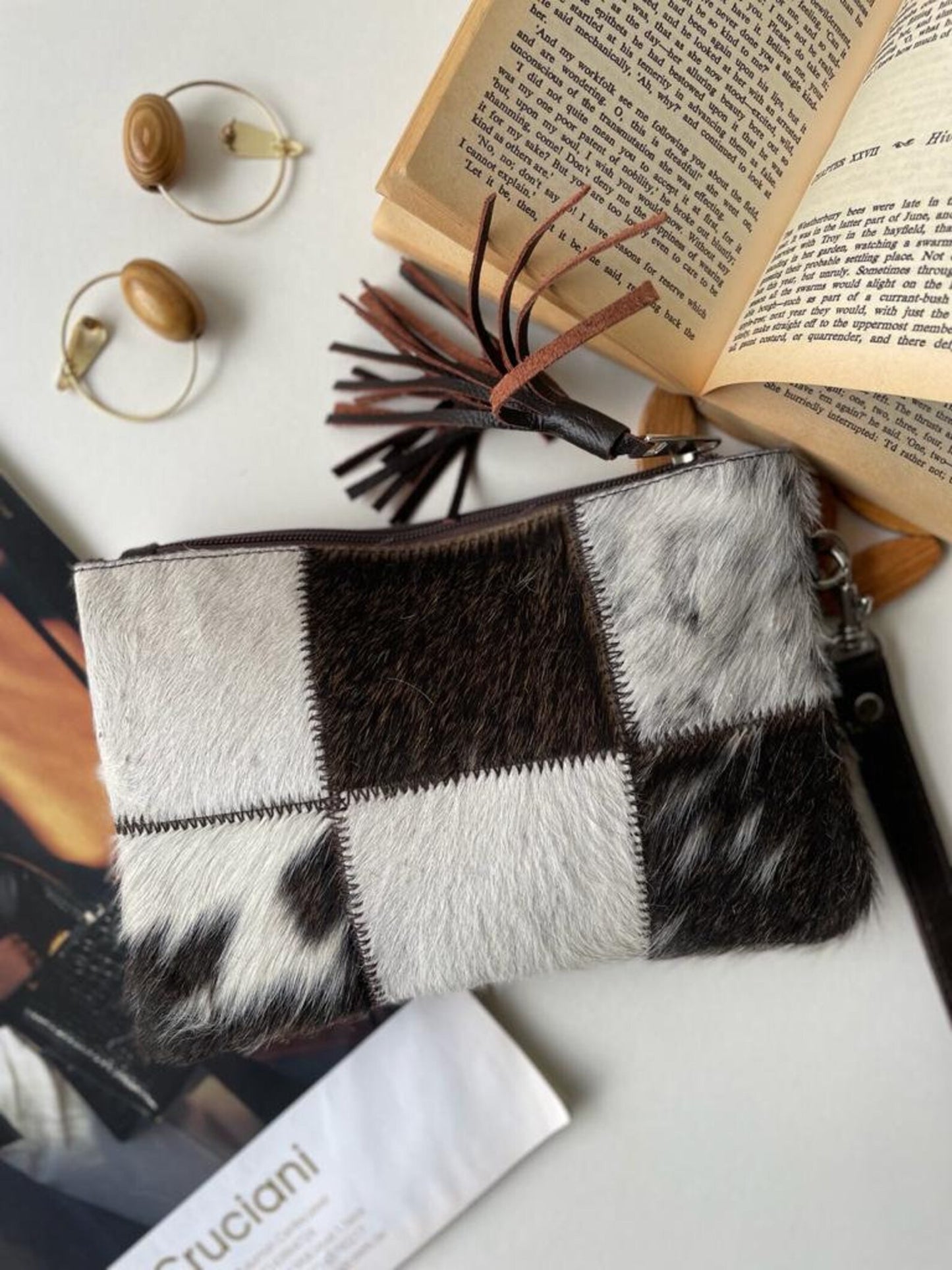 Natural Cowhide Clutch Purse