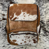 Natural Cowhide Backpack Brown White