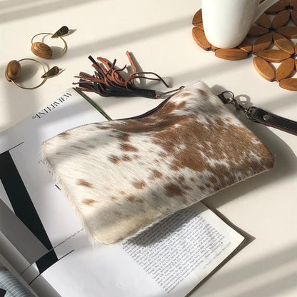 Natural Cowhide Clutch Purse