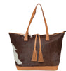 Brown Leather Cowhide Tote Bag