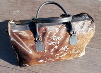 Cowhide Duffle Bag Speckled Tricolor
