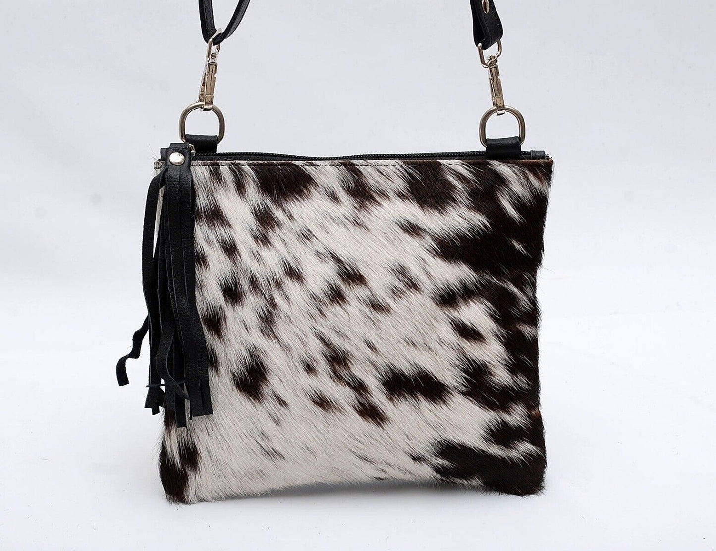 Black White Cowhide Crossbody handbag