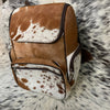 Natural Cowhide Backpack Brown White