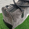 Grey Cowhide Weekender Duffel Bag
