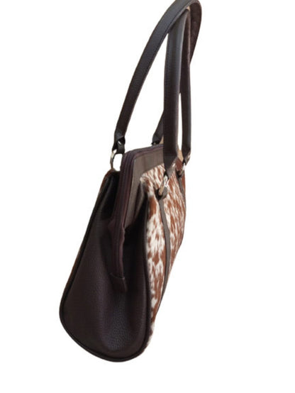 Cowhide Satchel Purse Bag