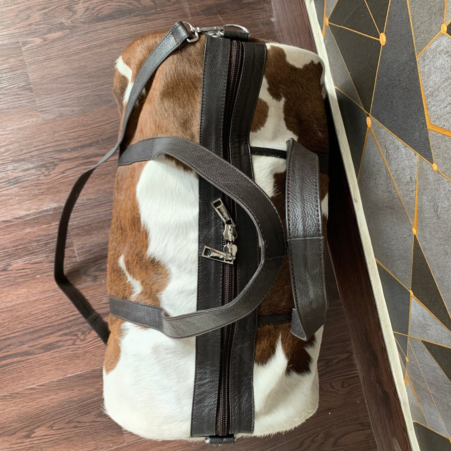 Cowhide Overnight Travel Bag