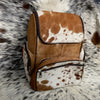 Natural Cowhide Backpack Brown White