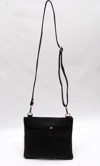 Black White Cowhide Crossbody handbag