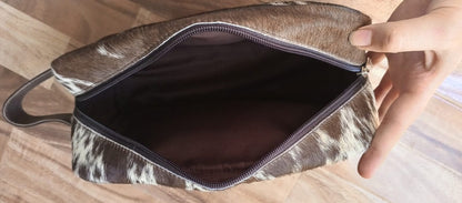 Natural Cowhide Toiletry Bag