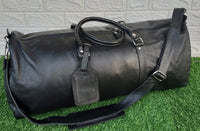 Exotic Black Leather Holdall Bag