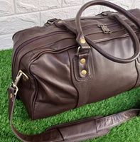 Brown Leather Holdall Duffel Bag