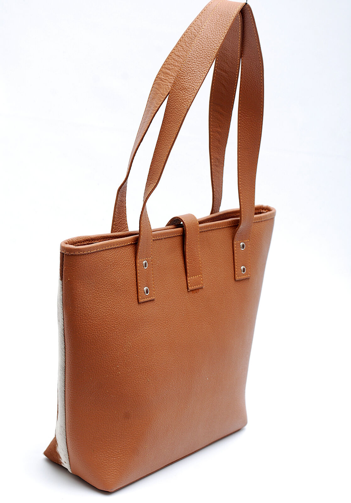 Chic cowhide leather tote