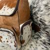 Natural Cowhide Backpack Brown White