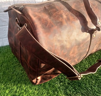 Genuine Leather Distressed Duffle Bag