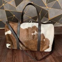 Cowhide Overnight Travel Bag