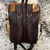 Natural Cowhide Backpack Brown White
