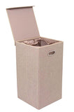 Home Double Laundry Hamper with Lid and Removable Liners | Linen | Easily Transport Laundry | Foldable Hamper | Cut Out Handles