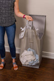 Home Double Laundry Hamper with Lid and Removable Liners | Linen | Easily Transport Laundry | Foldable Hamper | Cut Out Handles