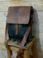 Real Waxed Leather Messenger Bag