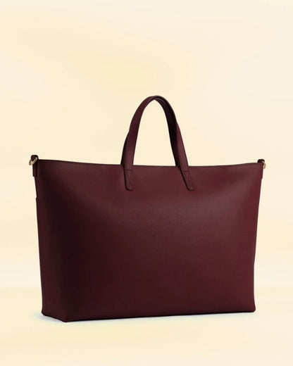 Dark Leather Shoulder Bag for Women With Pockets
