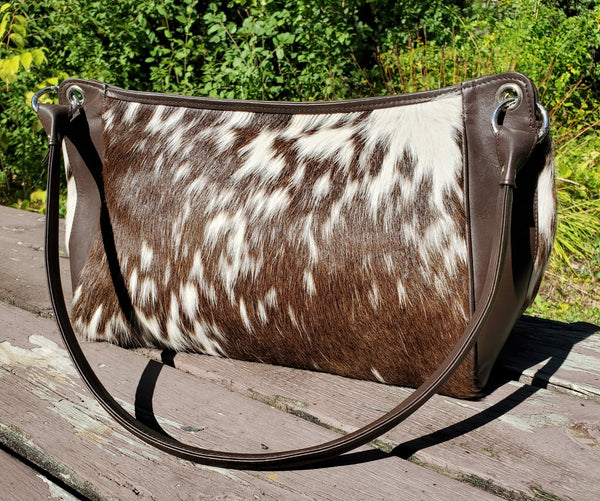 Cow Pattern Crossbody Bag Set, Boho Style Shoulder Bag, Vintage