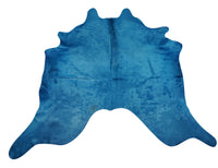 Dyed Turquoise Cowhide Rug 5.4ft x 5.1ft