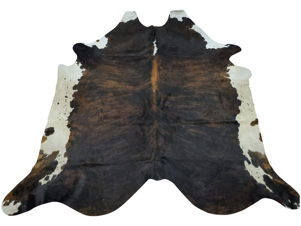 Exotic Cowhide Rug Brown White 7.5ft x 6.8ft