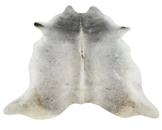 Grey Ivory Cowhide Rug 72 x 62 Inches