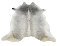 Grey Ivory Cowhide Rug 72 x 62 Inches