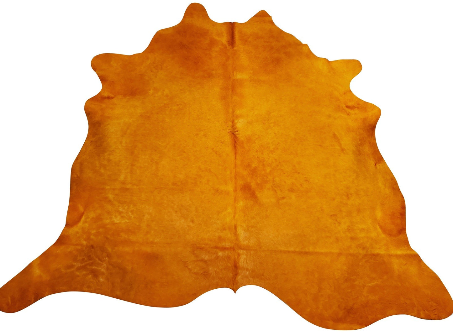 Exotic Dyed Orange Cowhide Rug 90 X 82 Inches